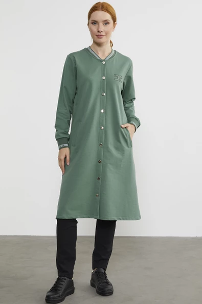 Çıtçıtlı Sıfır Yaka Kap - Yeşil - 2