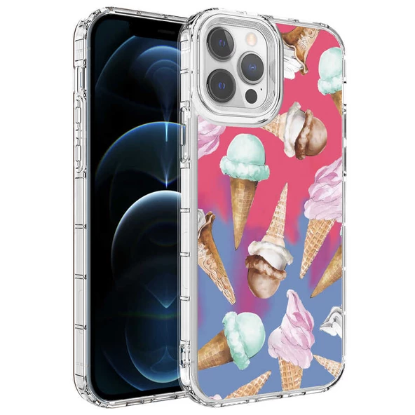 Apple iPhone 14 Pro Kılıf Kamera Korumalı Renkli Desenli Sert Silikon Zore Korn Kılıf - Resim 12