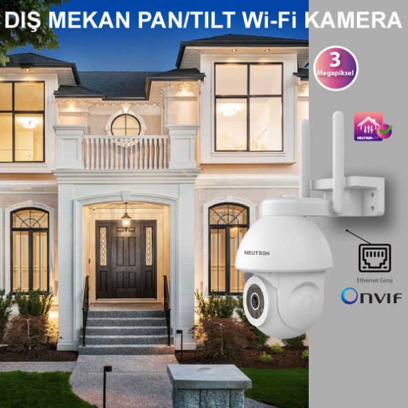 360° PAN/TİLT DIŞ MEKAN GECE GÖRÜŞLÜ WİFİ IP KAMERA