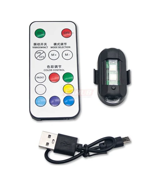Carub Lamba Uçak Kanadı Çakar Şarjlı Rgb Kumandalı - 1
