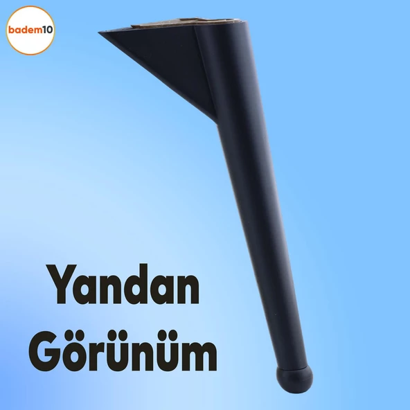Gonca Lüks Mobilya Kanepe Tv Ünitesi Koltuk Ayağı 20 Cm Siyah Konsol Ayakları - 7