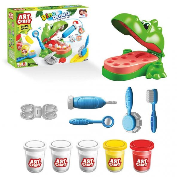 Art Craft Dino Dişçi Hamur Set 03677 Dinozor Dişçi Oyun Hamuru