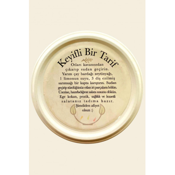 Kaya Koruğu Konserve - (Meze ve Salata İçin Yemeğe Hazır Kaya Yosunu Ege Otları Kavanoz) - 400 Gr. - 2
