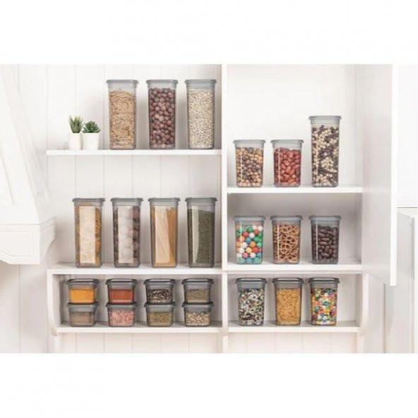 Egemen Plastik Classy 12 Parça Kare Dik Saklama Kabı Seti D-413 - 2