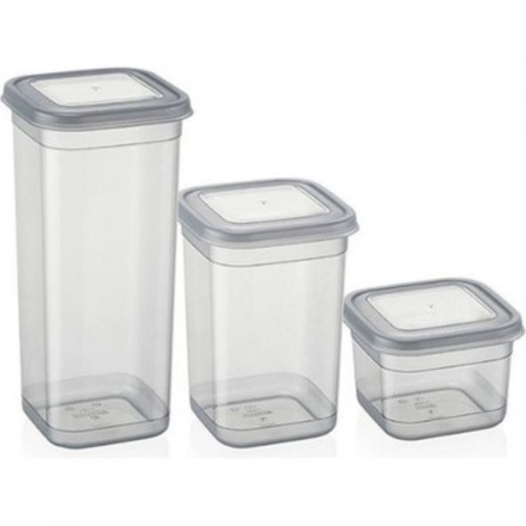 Egemen Plastik Classy 12 Parça Kare Dik Saklama Kabı Seti D-413 - 3