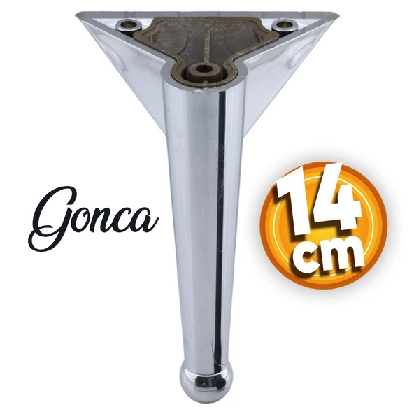 Gonca Lüks Mobilya Kanepe Sehpa Tv Ünitesi Koltuk Ayağı 14 Cm Krom Renk Baza Ayakları