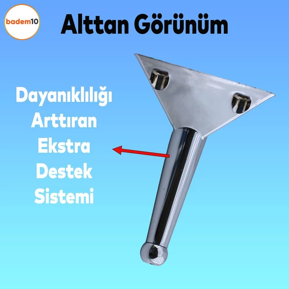 Gonca Lüks Mobilya Kanepe Sehpa Tv Ünitesi Koltuk Ayağı 14 Cm Krom Renk Baza Ayakları - 6