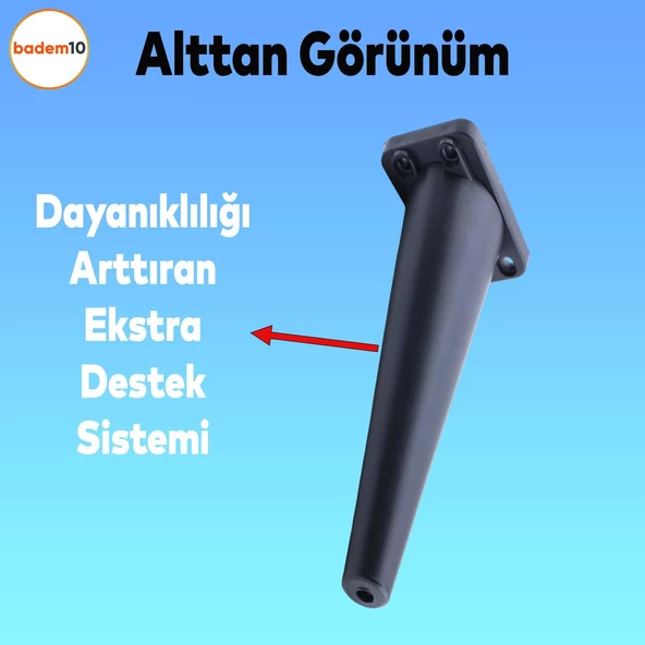 Regnum Lüks Mobilya Kanepe Tv Ünitesi Koltuk Ayağı 24 Cm Siyah Konsol Ayakları - 6