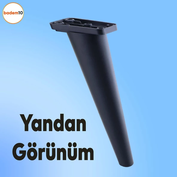 Regnum Lüks Mobilya Kanepe Tv Ünitesi Koltuk Ayağı 24 Cm Siyah Konsol Ayakları - 8