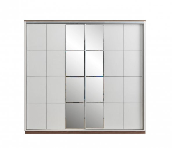 Erezoğulları Mobilya Efsane Sürgülü Aynalı Elbise Dolabı Gardırop 230x60x214 - 2