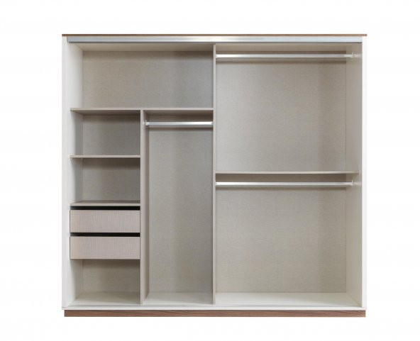 Erezoğulları Mobilya Efsane Sürgülü Aynalı Elbise Dolabı Gardırop 230x60x214 - 3