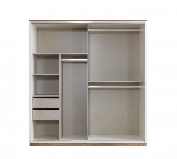 Erezoğulları Mobilya Efsane Sürgülü Aynalı Elbise Dolabı Gardırop 200x60x214 - 3