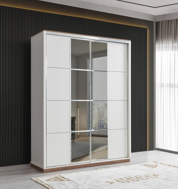 Erezoğulları Mobilya Efsane Sürgülü Aynalı Elbise Dolabı Gardırop 165x60x214