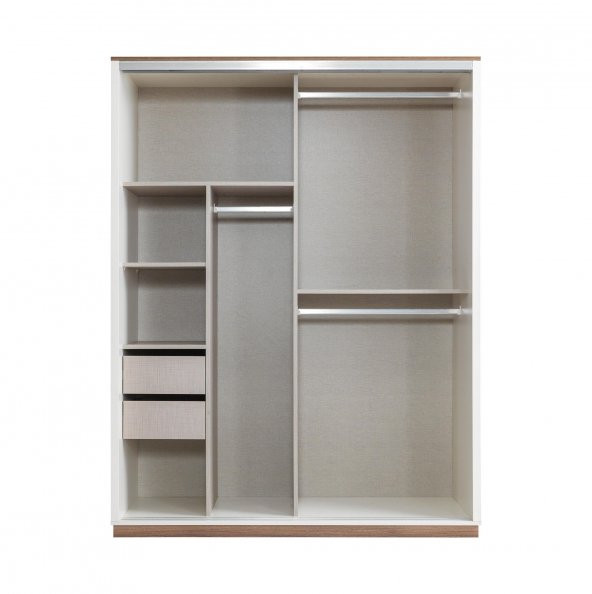 Erezoğulları Mobilya Efsane Sürgülü Aynalı Elbise Dolabı Gardırop 165x60x214 - 3