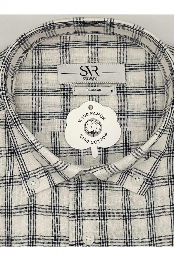 SÜVARİ 100 PAMUK KISA KOL REGULAR TEK CEPLİ GÖMLEK - Resim 2