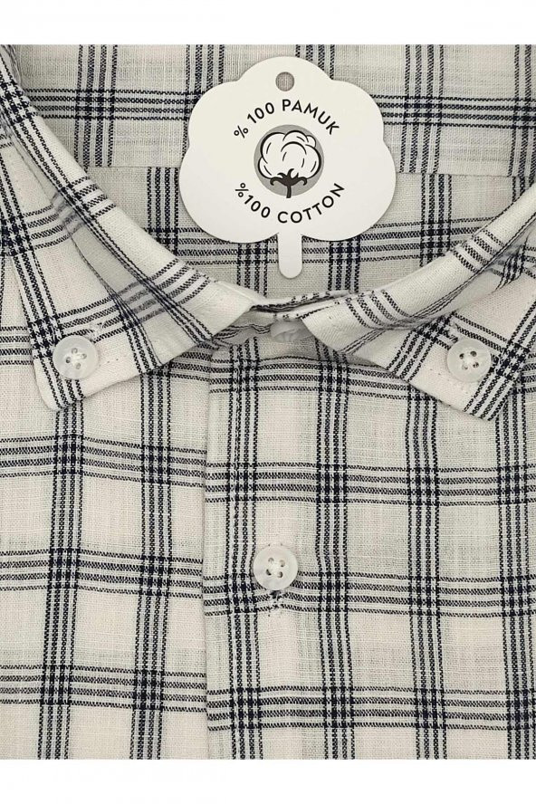 SÜVARİ 100 PAMUK KISA KOL REGULAR TEK CEPLİ GÖMLEK - Resim 3