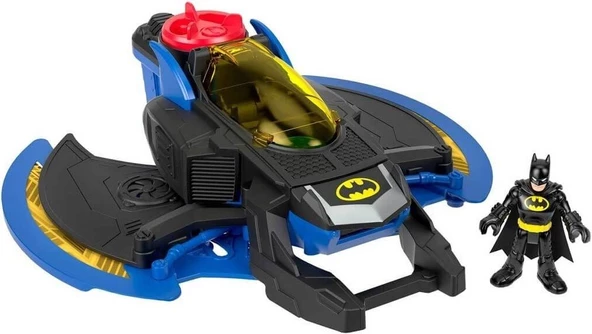 Imaginext DC Super Friends Batwing ve Batman, Oyuncak Uçak ve Batman Figürü GKJ22 - 2