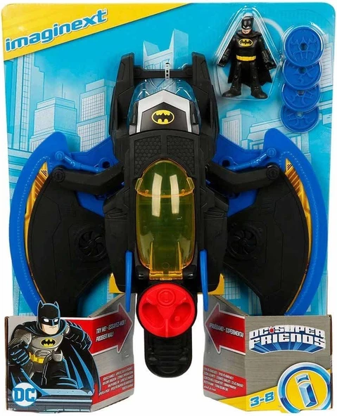 Imaginext DC Super Friends Batwing ve Batman, Oyuncak Uçak ve Batman Figürü GKJ22 - 1
