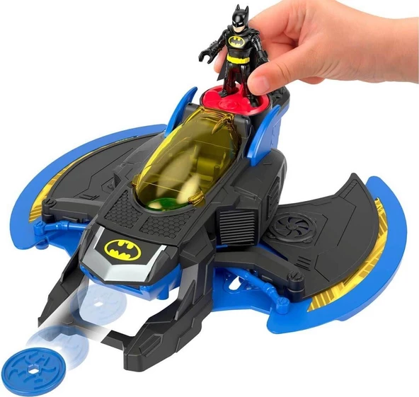Imaginext DC Super Friends Batwing ve Batman, Oyuncak Uçak ve Batman Figürü GKJ22 - 3