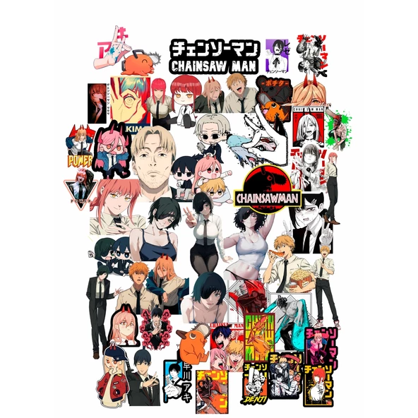 50 Adet Chainsaw Man Sticker Set