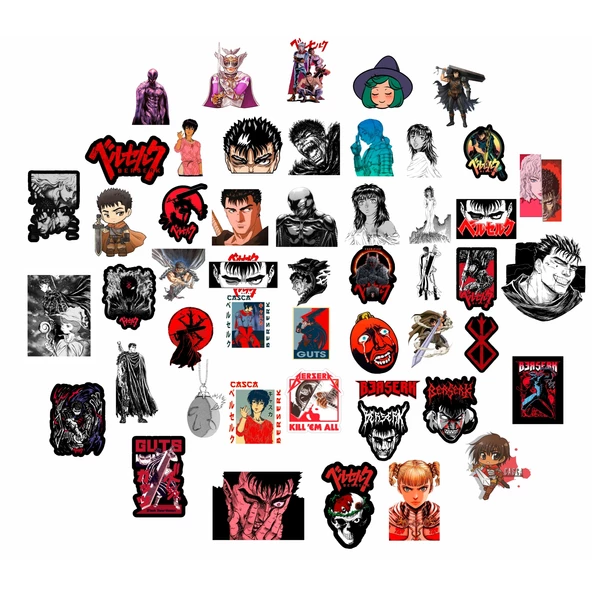 50 Adet Berserk Sticker Set