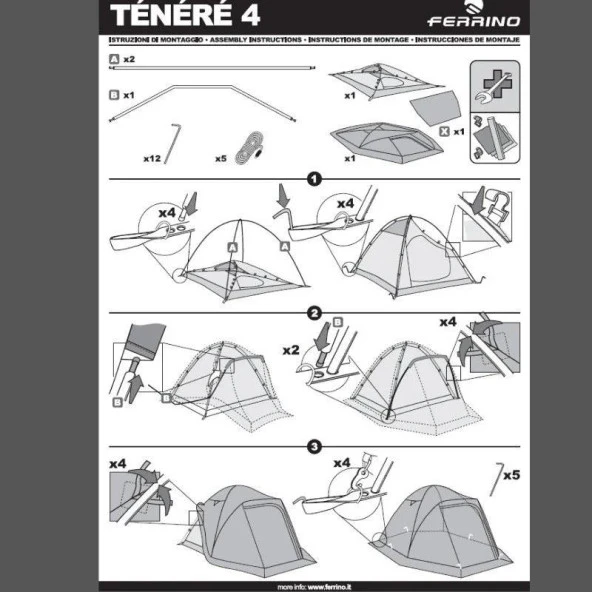 Ferrino Tenere 4 Kişilik 3 Mevsim Kamp Çadırı Yeşil - 4