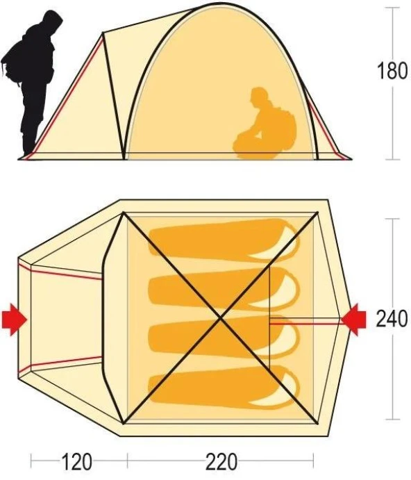 Ferrino Tenere 4 Kişilik 3 Mevsim Kamp Çadırı Yeşil - 5