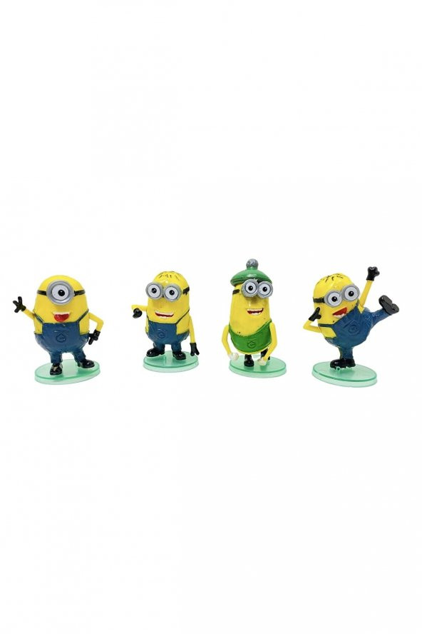 Minions 4 Adet Figür Oyuncak Çılgın Hırsız Set Standlı ayakta durabilir