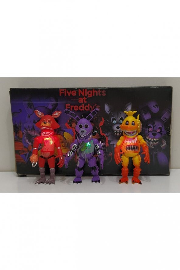 Five Nights At Freddys 3lü Işıklı Figür Oyuncaklar