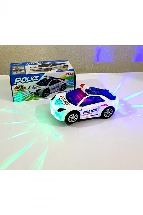 Oyuncak Pilli Polis Arabası 3d Işıklı Ve Siren Sesli