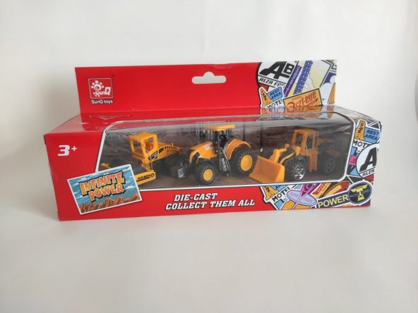 Metal 3lü Mini İş Makinaları - 1