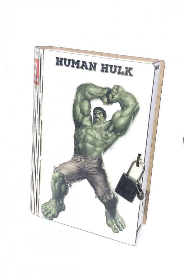 Hulk Kitap Görünümlü Kilitli Ahşap Kumbara
