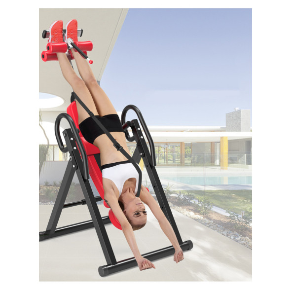 LİBOR Ters Sehpa Koruyucu Kemerli Bel Şişme Ayarı Sırt Terapisi Fitness Yüksekliği Ayarlanabilir Ter - 2