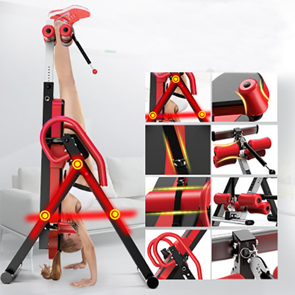 LİBOR Ters Sehpa Koruyucu Kemerli Bel Şişme Ayarı Sırt Terapisi Fitness Yüksekliği Ayarlanabilir Ter - 3