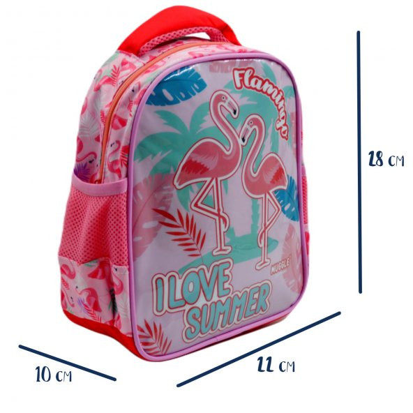 Muggle Tek Bölmeli Filamingo Rose Pembe Anaokulu Sırt Çantası (MU-7235) - 2