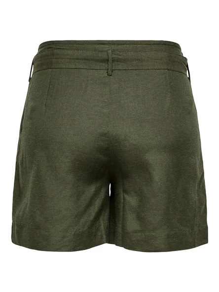 ONLY Bayan Kemerli Keten Kısa Şort 15199801 - Resim 6