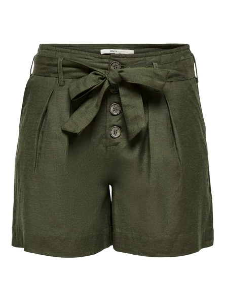 ONLY Bayan Kemerli Keten Kısa Şort 15199801 - Resim 5