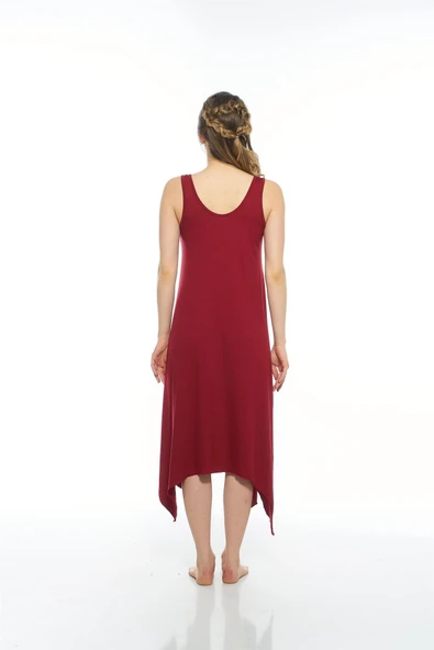 Estiva 23233 Kadın Düz Renkli Omuz Tokalı Likra Viskon Elbise - 10