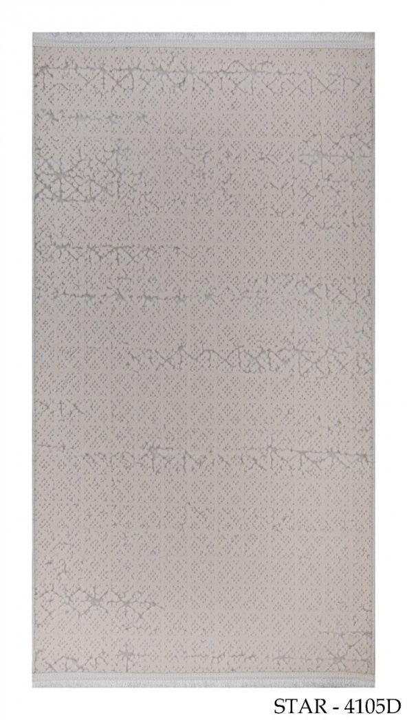 My Evilla Modern Dekoratif Star Seri Krem  Açık Gri Dokuma Halı - 2