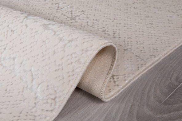 My Evilla Modern Dekoratif Star Seri Krem  Açık Gri Dokuma Halı - 3