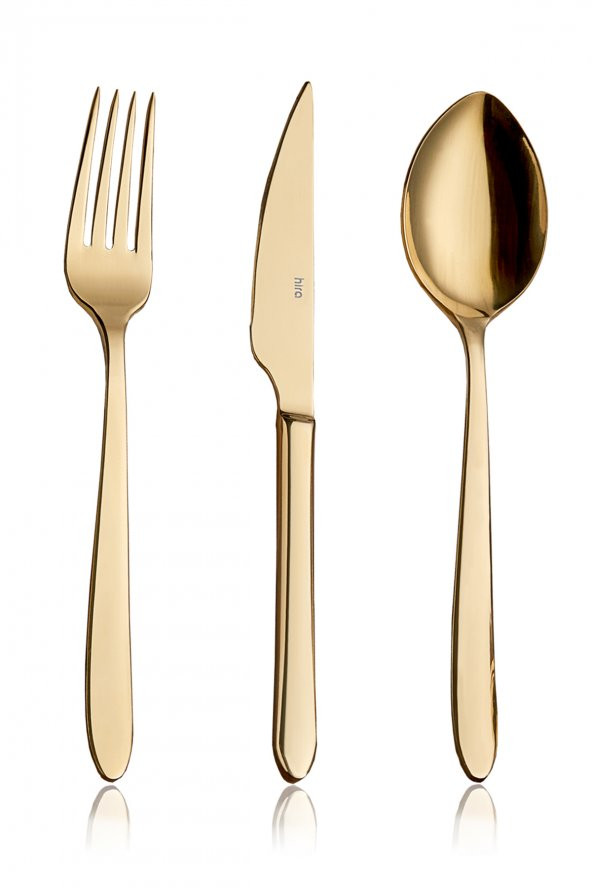 Hira Ege Gold Titanyum 36 parça Emotion Kaşık Çatal Bıçak Takımı - 2