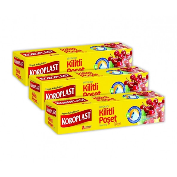 Koroplast Kilitli Poşet Büyük Boy 10 lu 26 X 28 cm x 3 Adet