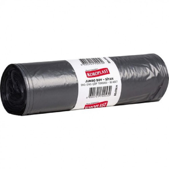 Koroplast Endüstriyel Jumbo Boy Çöp Poşeti Siyah 10 Lu 80 x 110 cm x 3 Paket - 2