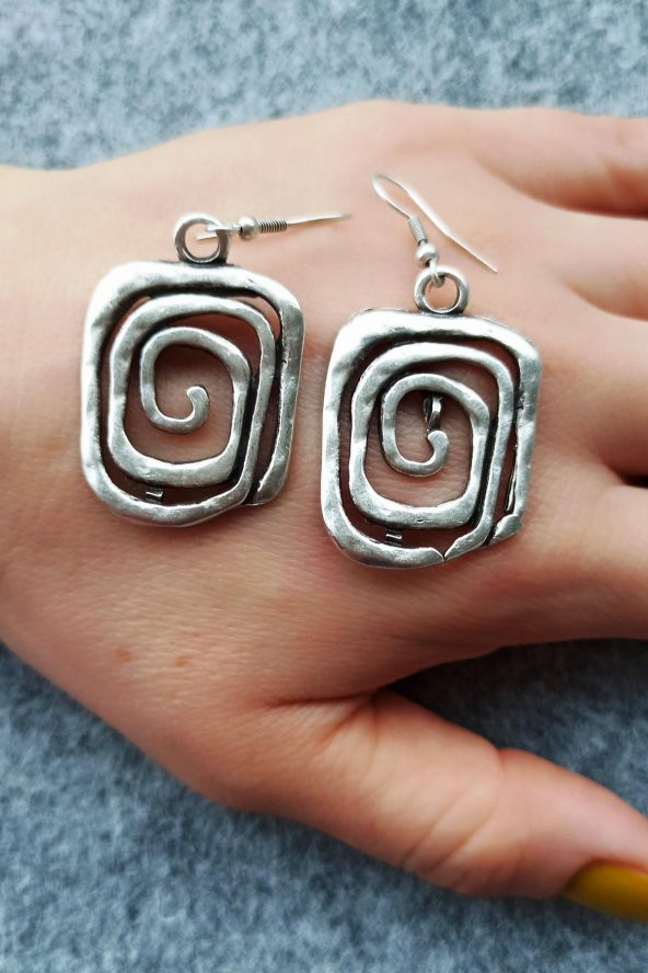 Spiral Şekilli Kadın Küpe Çift Adet Gümüş Kaplama El Yapımı Kadın Küpe - 3
