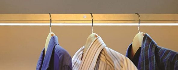 80 cm Siyah Alüminyum Gövde Pille Çalışan Hareket Sensörü Gün Işığı led ışık Açma/Kapama Anahtarlı Dolap Askı Borusu - 2