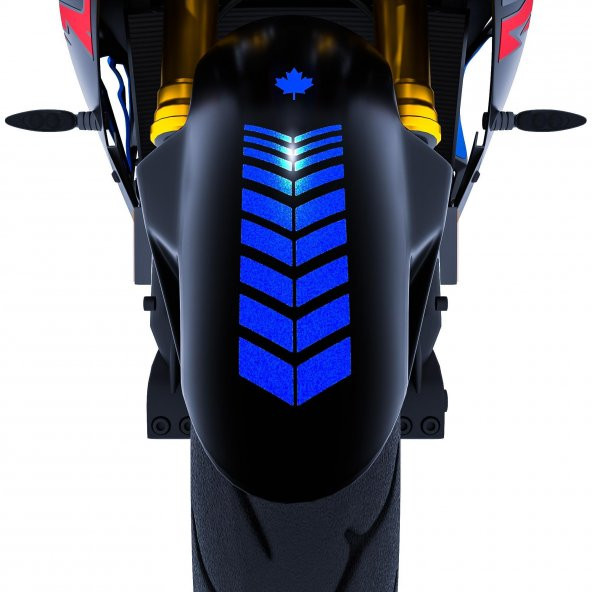 Moto Rider 4lü Sticker Seti Reflektif Mavi İç Dış Jant Şeridi Kask ve Çamurluk Çınar Extreme - 4