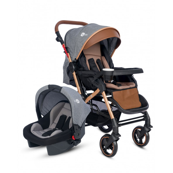 4 Baby AB430 Active Plus Gold Travel Sistem Bebek Arabası Gri