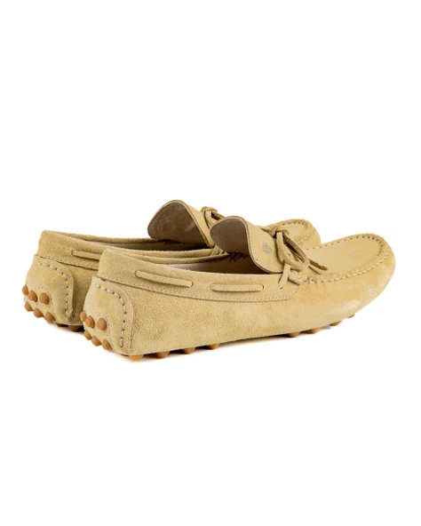Pirene Açık Camel Hakiki Süet Deri Erkek Loafer Ayakkabı - Resim 4
