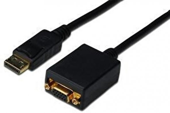 Digutus AK-340403-001-S DisplayPort (DP)   VGA Adaptörü, DP Erkek - HD15 Dişi, 0.15 metre, DP 1.2 - 2