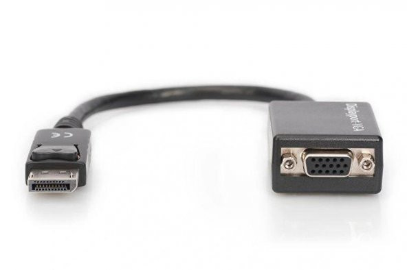 Digutus AK-340403-001-S DisplayPort (DP)   VGA Adaptörü, DP Erkek - HD15 Dişi, 0.15 metre, DP 1.2 - 4